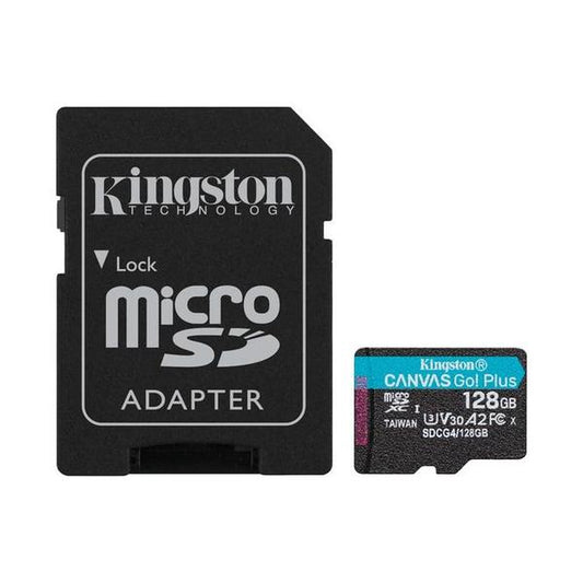 Kingston Canvas Go Plus 128GB 4K microSD Card | Up to 200MB/s | Class 10, UHS-I, U3, V30, A2 | SDCG4/128GB, with 5 Years Official Warranty