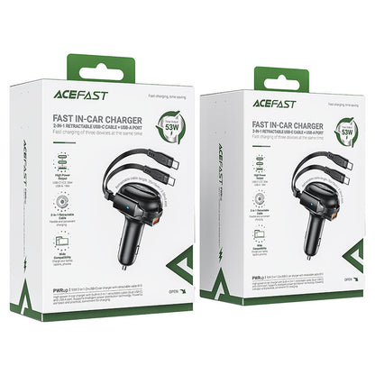 AceFast 53W Fast Charge Car Charger with Cable
