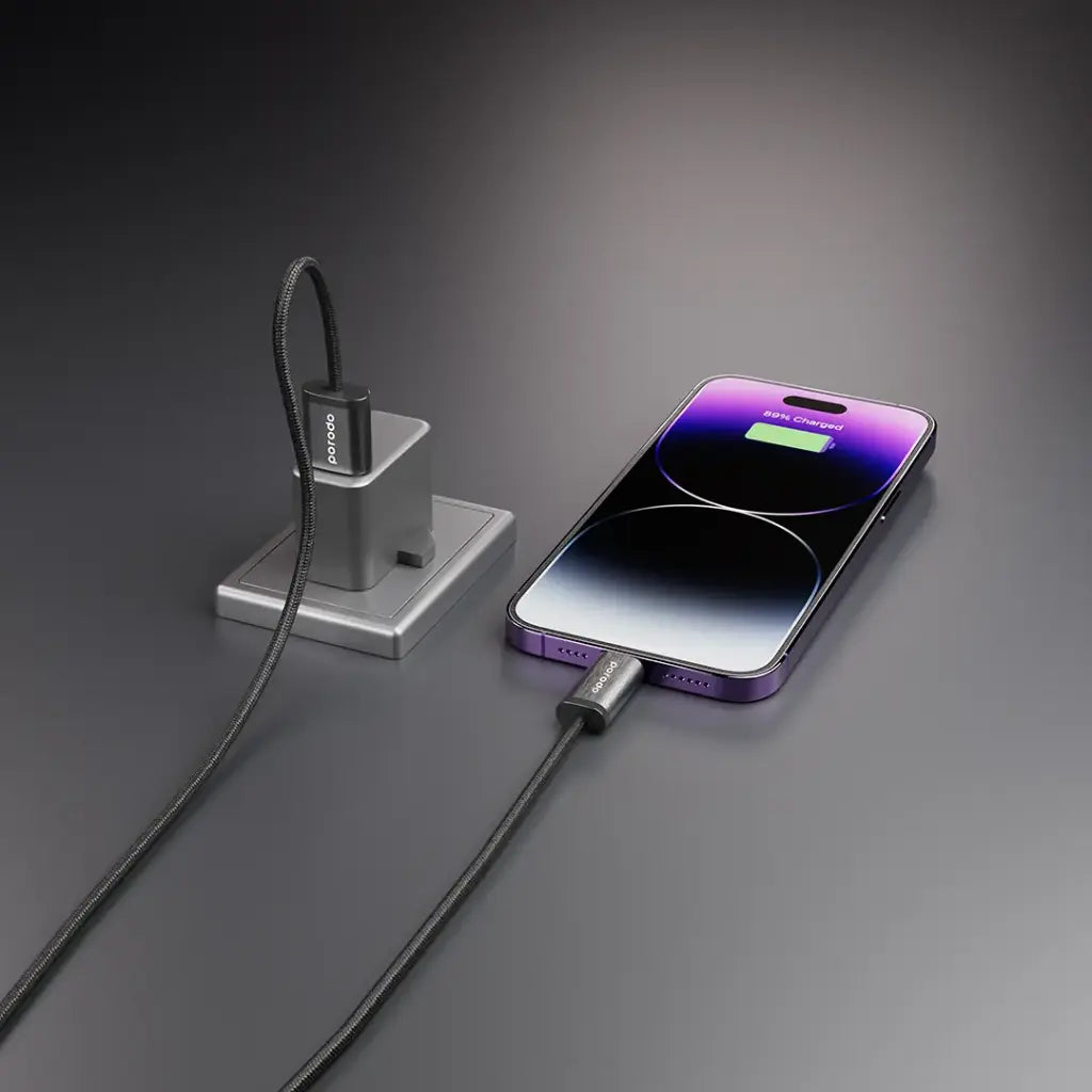 Porodo Woven Braided USB-A to Lightning Cable